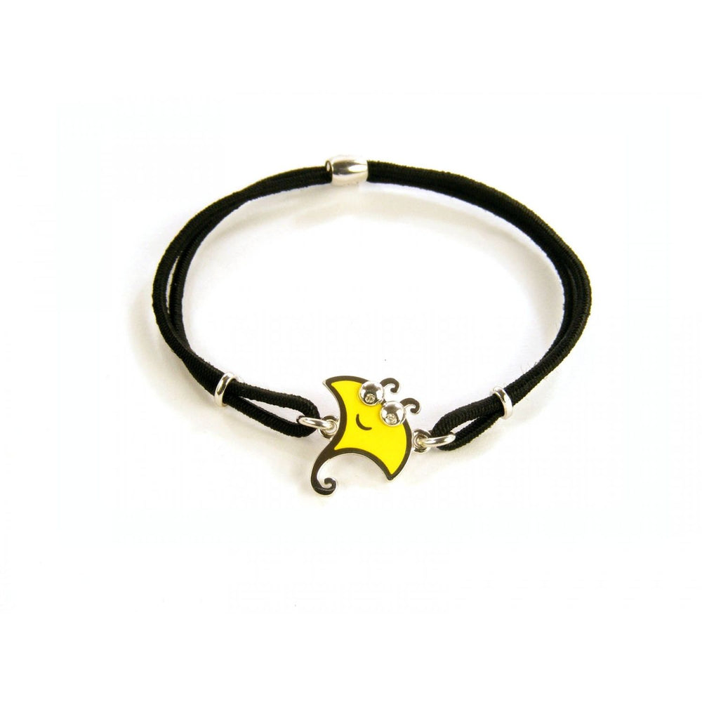 BRACCIALI CHANTECLER MOD. 35592 One size - unique yellow pendant on sleek black cord bracelet