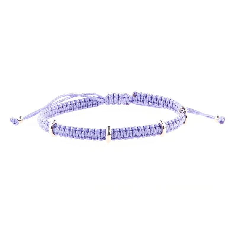 BRACCIALI CONCORDIA MOD. AC19_3OV-S lavender braided bracelet with silver accents