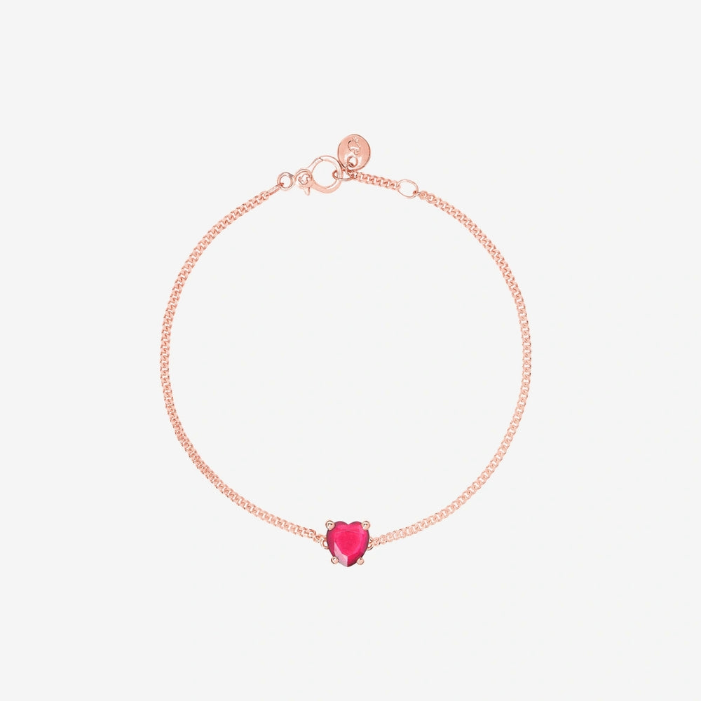 Rose gold bracelet with red heart charm, BRACCIALI DODO MOD. DBC3000HEARTSR09RL, elegant and stylish jewelry piece