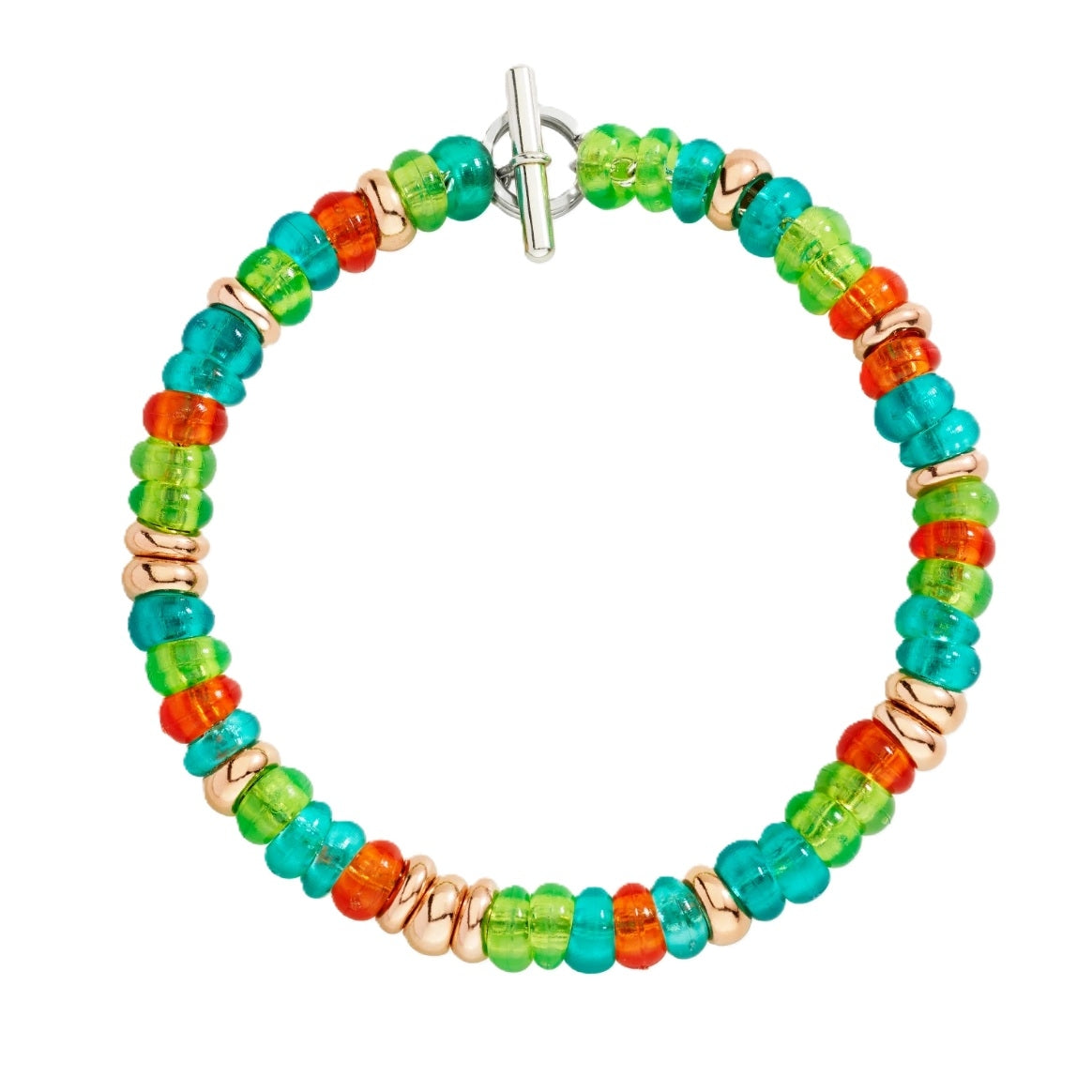 Colorful beaded bracelet with toggle clasp, model BRACCIALI DODO MOD. DBC5003RONDEVERAGL.