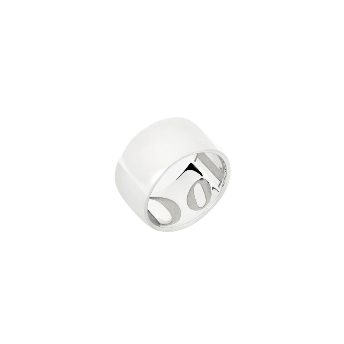 Silver ring showcasing unique cutout design