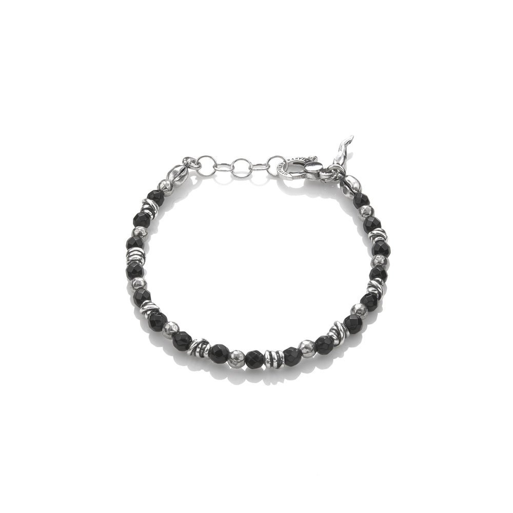 BRACCIALI RASPINI MOD. 10840 elegant silver and black beaded bracelet with a sleek design