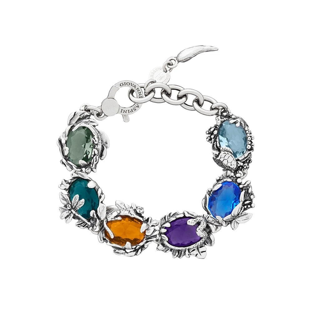 BRACCIALI RASPINI MOD. 12091 with multicolored gemstone accents and intricate design details.