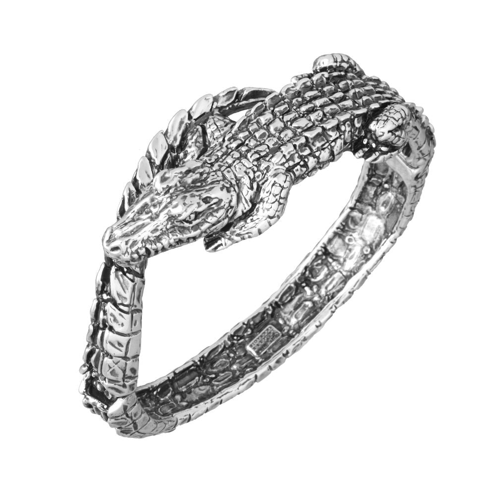 BRACCIALI RASPINI MOD. 12266 crocodile design silver bracelet