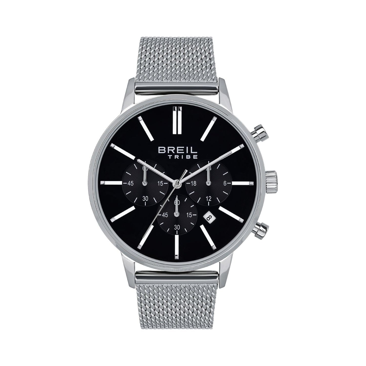 BREIL TRIBE Mod. EW0509 gent quartz watch with analog display, 3 ATM water resistance, 42mm case, mineral dial, and calendar function.