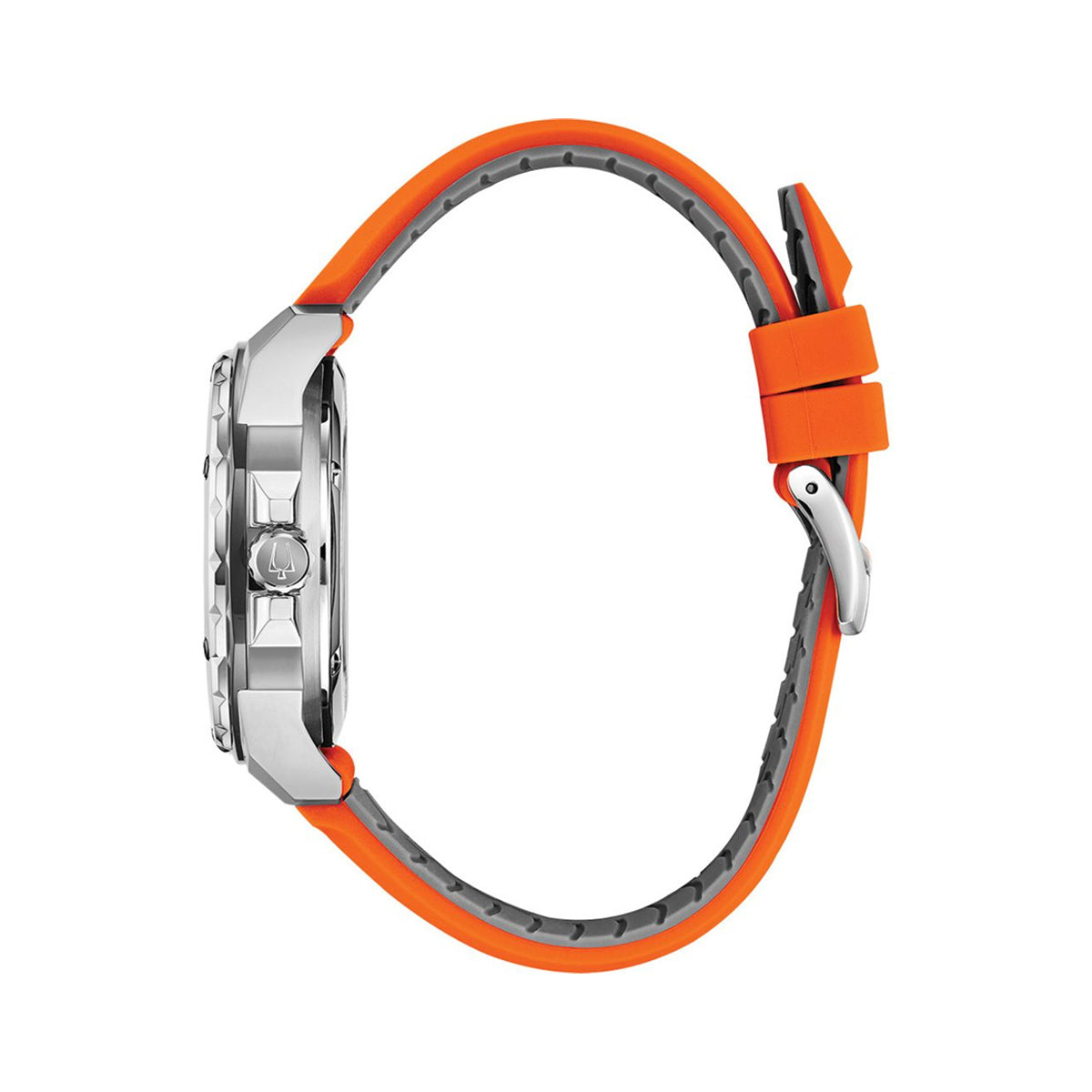 Side view of BULOVA WATCHES Mod. 98A226 with orange strap 