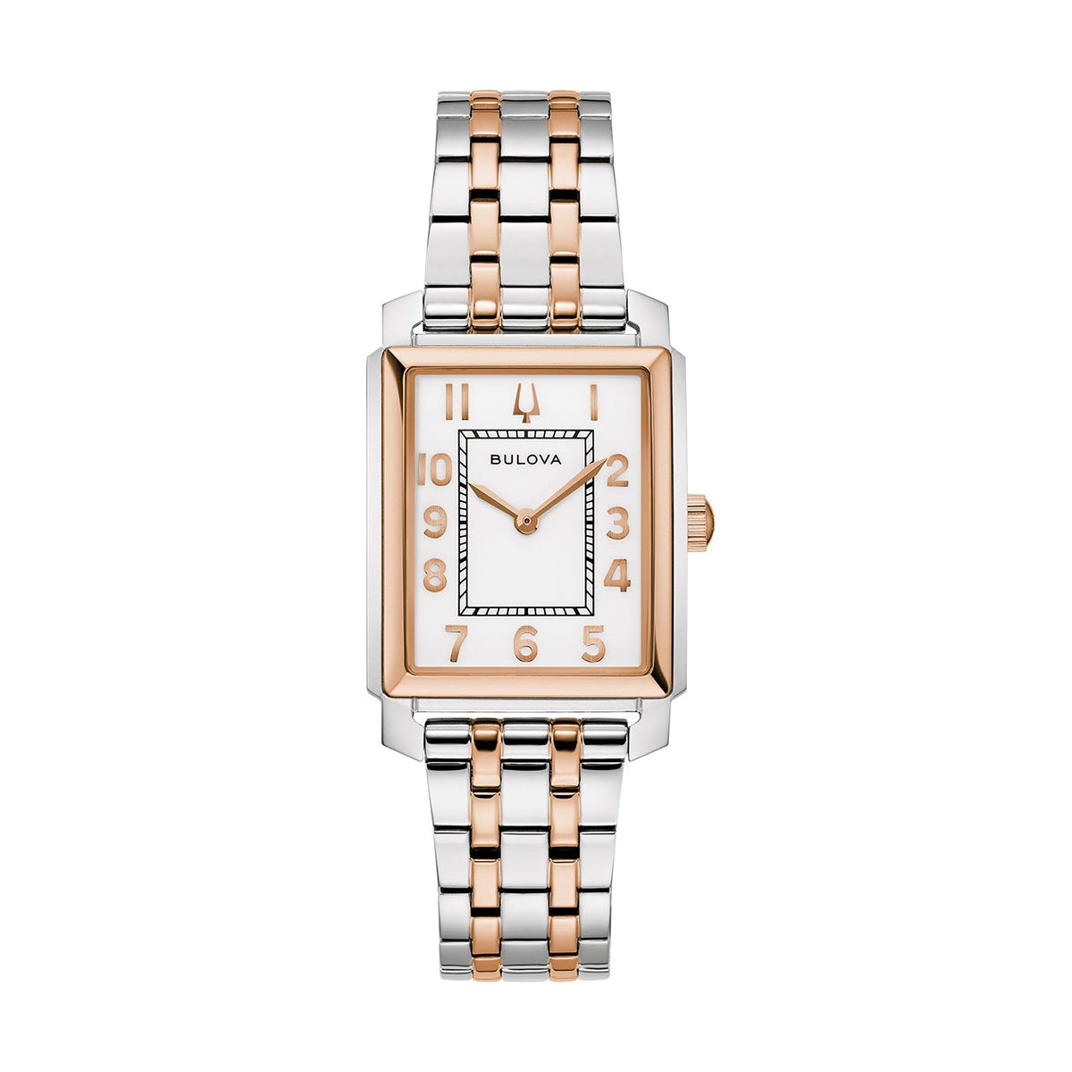 BULOVA WATCHES Mod. 98L328 in rose gold and silver tone with square dial