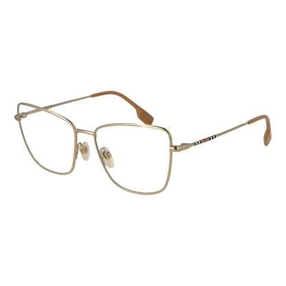 BURBERRY MOD. 0BE1367 531338 unisex eyeglasses with gold frame and clear lenses