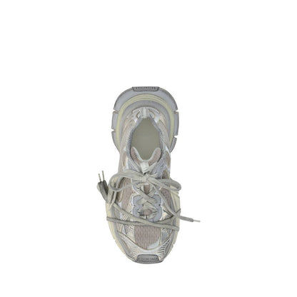 Top view of Balenciaga Gray Polyester Athletic Sneakers with chunky rubber sole and reflective details.