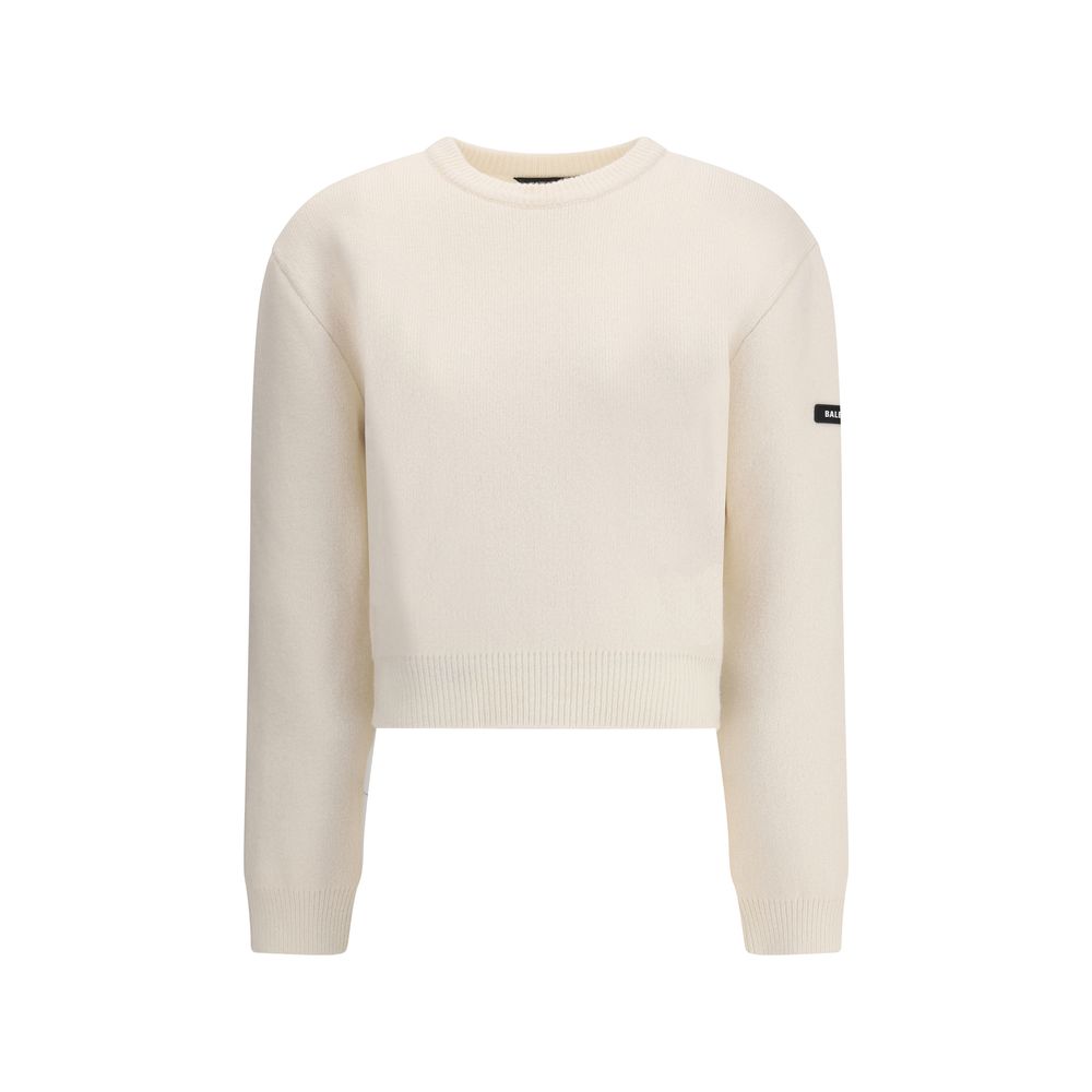 Balenciaga White Wool Sweatshirt