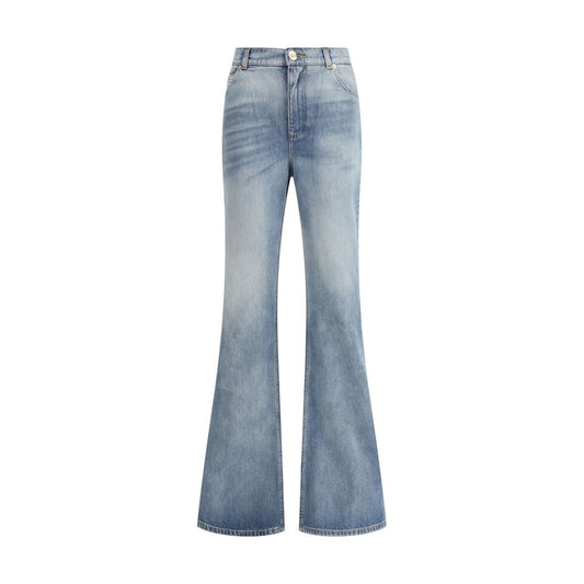 Balmain Blue Cotton Flared Jeans