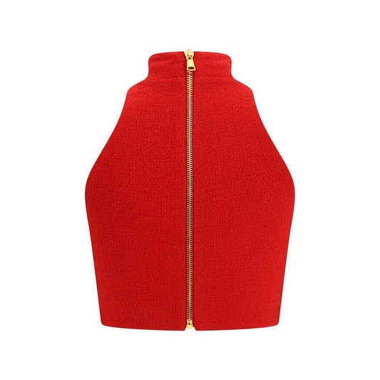 Balmain Bouclé wool crop Top BA-FF1AB496WD033AC-34