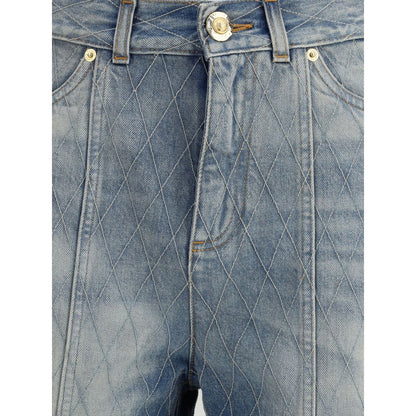 Balmain Light Blue Cotton Bermuda Shorts