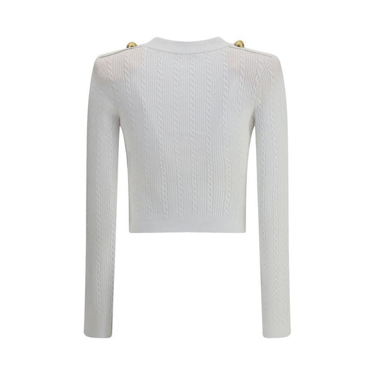 Balmain Ribbed and braided Cardigan BA-FF1KL245KI500FA-IT36 | XS
