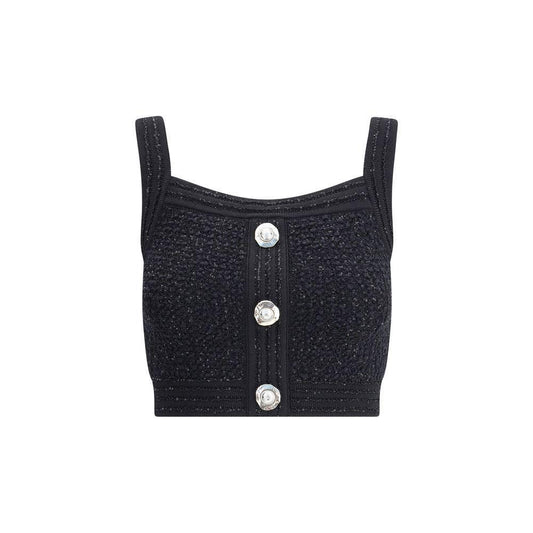 Balmain Tweed crop Top BA-FF1AB052KI740PA-34