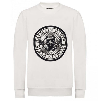 Balmain White Cotton Sweatshirt