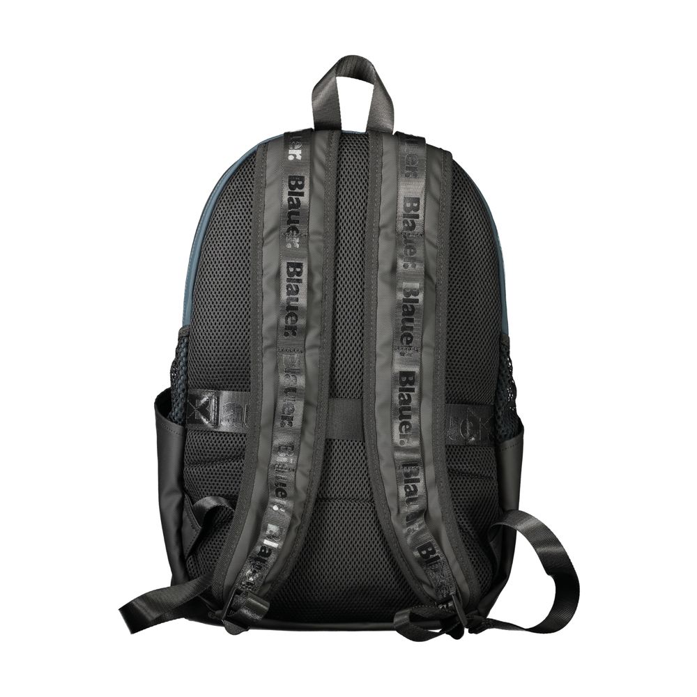 Back view of Blauer Green Polyester Backpack showing straps and design details