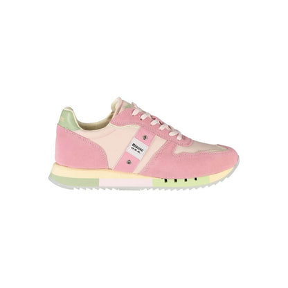 Blauer Pink Leather Women Sneaker with chic design and iconic logo, perfect for trendsetters seeking style and comfort.