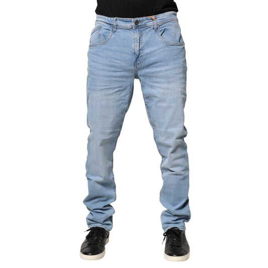 Blend Light Blue Twister Mid Waist Skinny Fit Men Denim Jeans in sustainable cotton featuring a casual slim fit design for versatile styling.