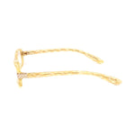 Side view of Bottega Veneta Yellow Acetate Frames for women, showcasing detailed acetate design and elegant finish.