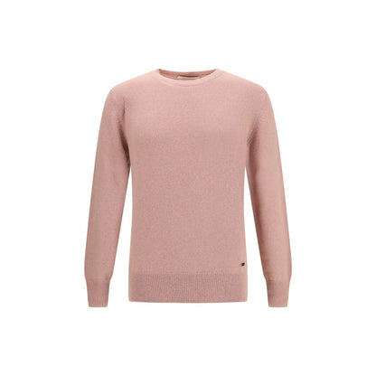 Brooksfield Multicolor Alpaca Vicugna Pacos Sweatshirt, soft pink crew neck with ribbed trim, ideal for cold weather style.
