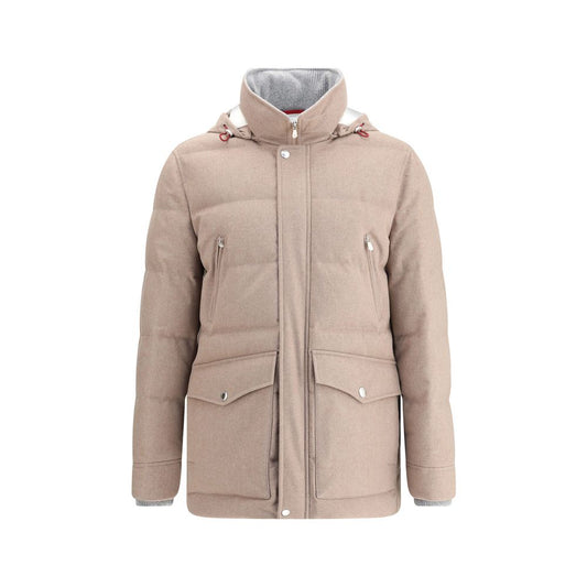 Brunello Cucinelli Beige Cashmere Full-Length Jacket