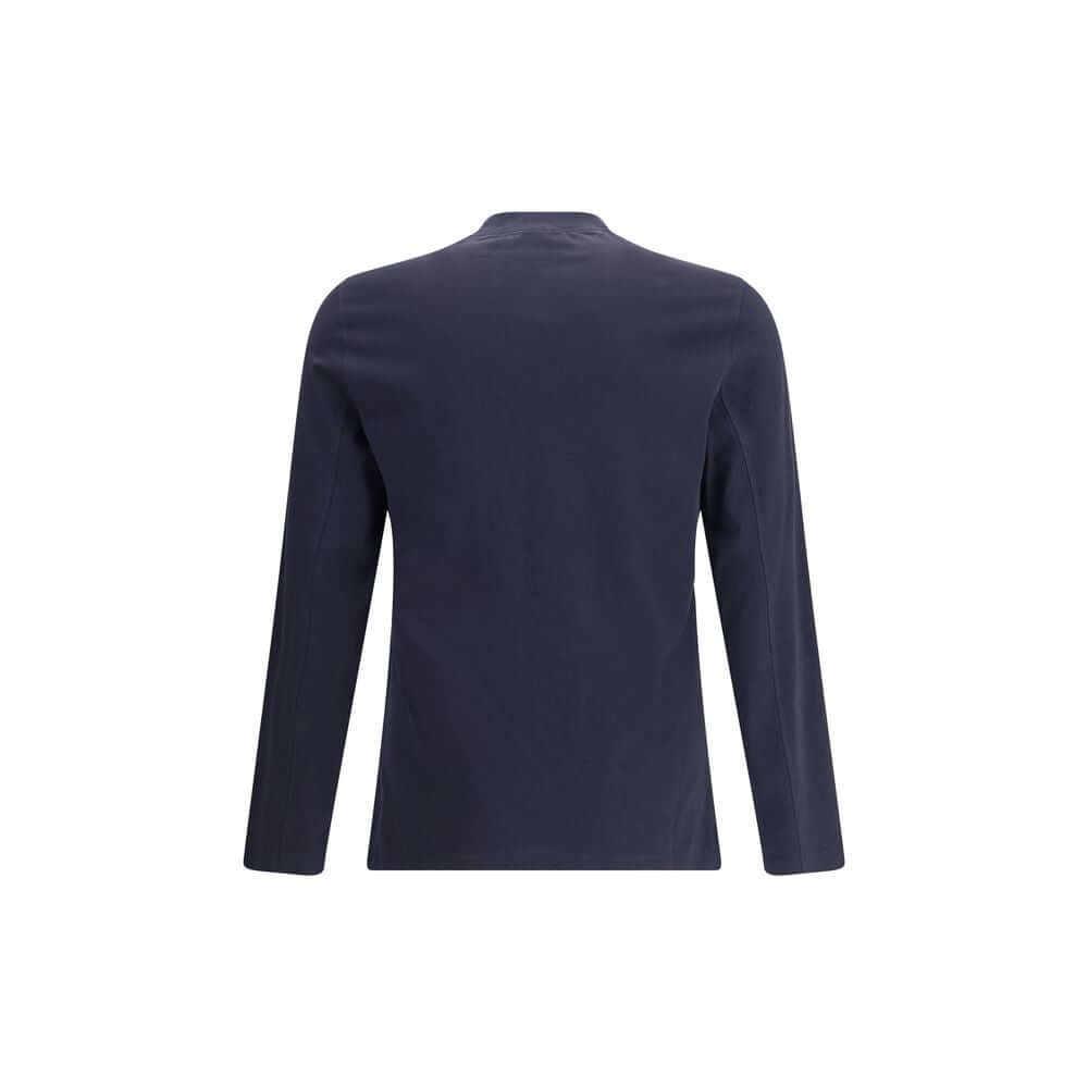 Brunello Cucinelli Blue Cotton Long Sleeve T-Shirt