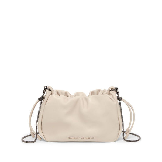 Brunello Cucinelli Bucket Mellow mini bag in Soft leather with Precious Chain MBGPD2667C8905-P25