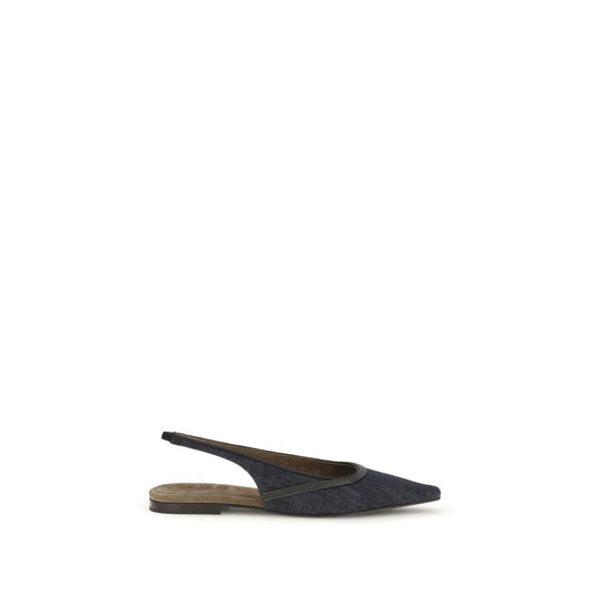 Brunello Cucinelli Denim slingback Ballerinas BR-MZ12C3001PC001-EU36/US6