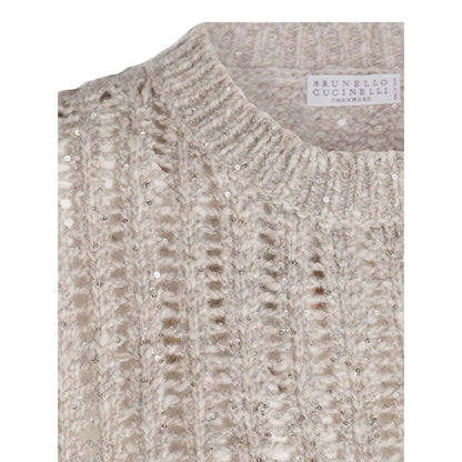 Brunello Cucinelli Natural Knitted Crewneck Vest