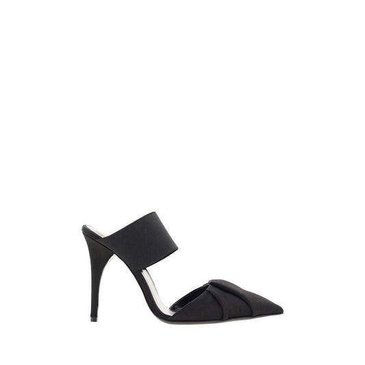 Bruno Frisoni Black Calf Leather Bos Taurus High Heel Pumps with wrap-around design and geometric toe for AW23 season.