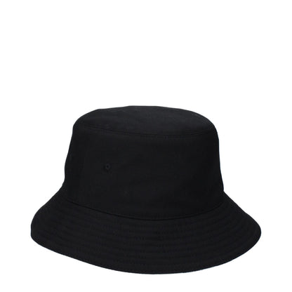 Burberry Black Fabric Bucket Hat with logo and check print, MPN 8083528, new collection, made of 66% polyester and 34% cotton.
