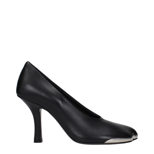 Burberry Black Leather Pumps, sleek high heel shoes, MPN 809501SHOES8, stylish black leather pumps, luxury footwear by Burberry.