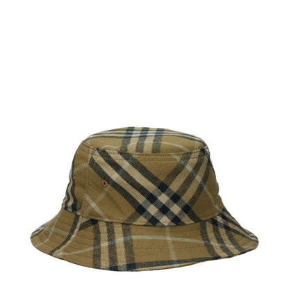 Burberry Green Cotton Bucket Hat with check print, MPN 8098533, made of 100% cotton. New Collection item with varying print.