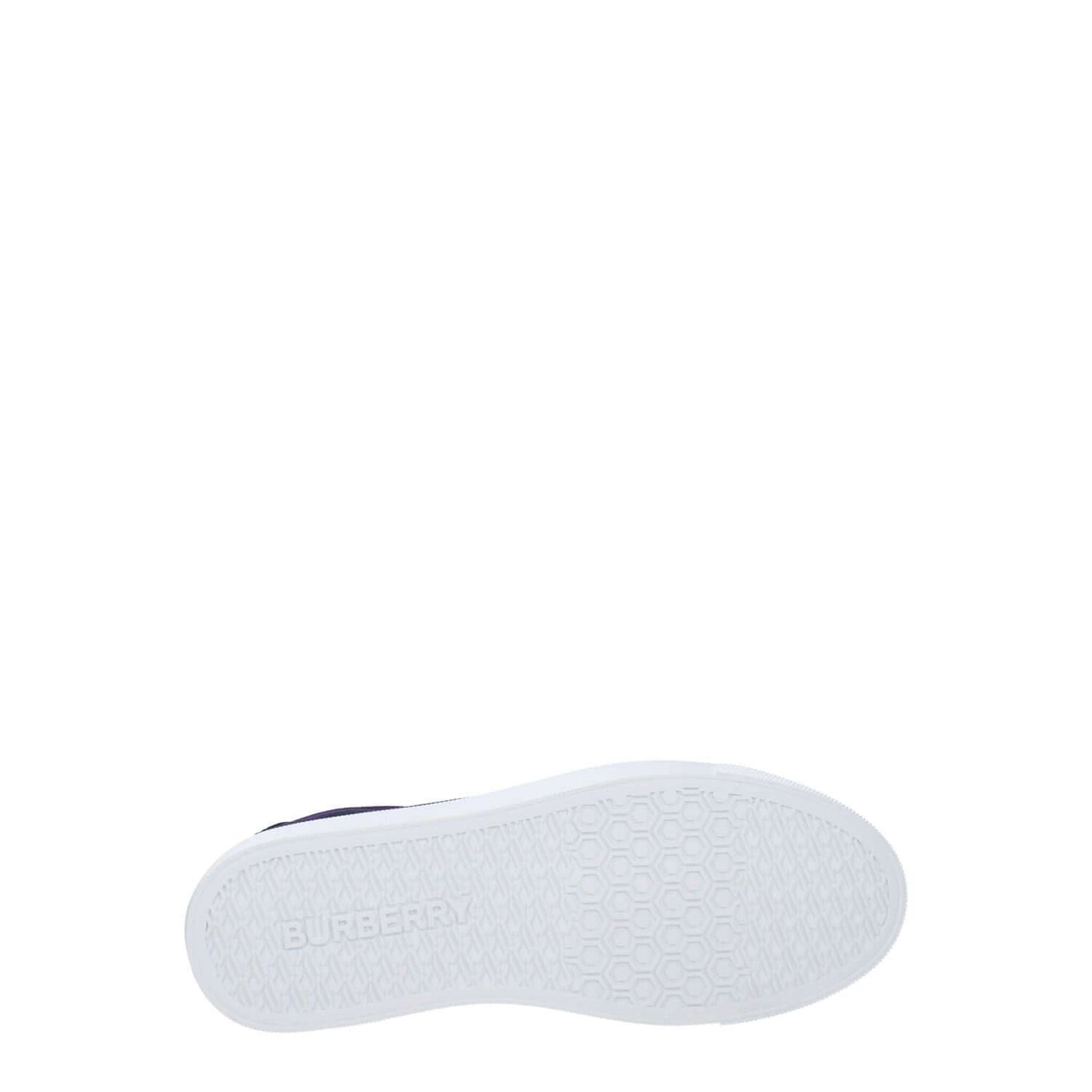 Bottom view of Burberry Green Fabric Sneakers showing rubber sole with logo.