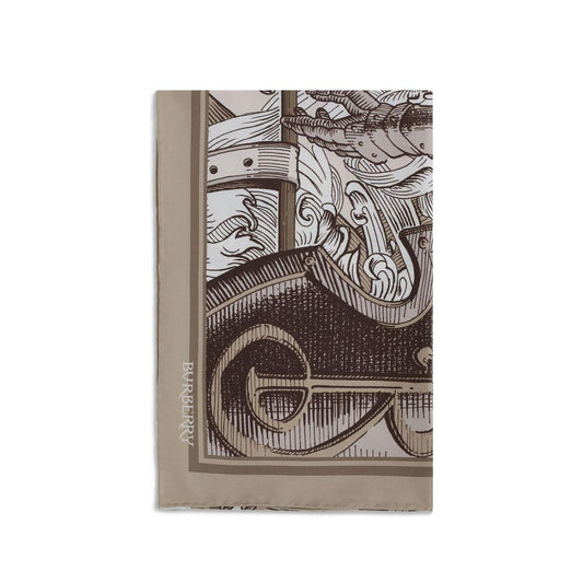Burberry Knight Engraving print silk Scarf BU8114819C3470BB