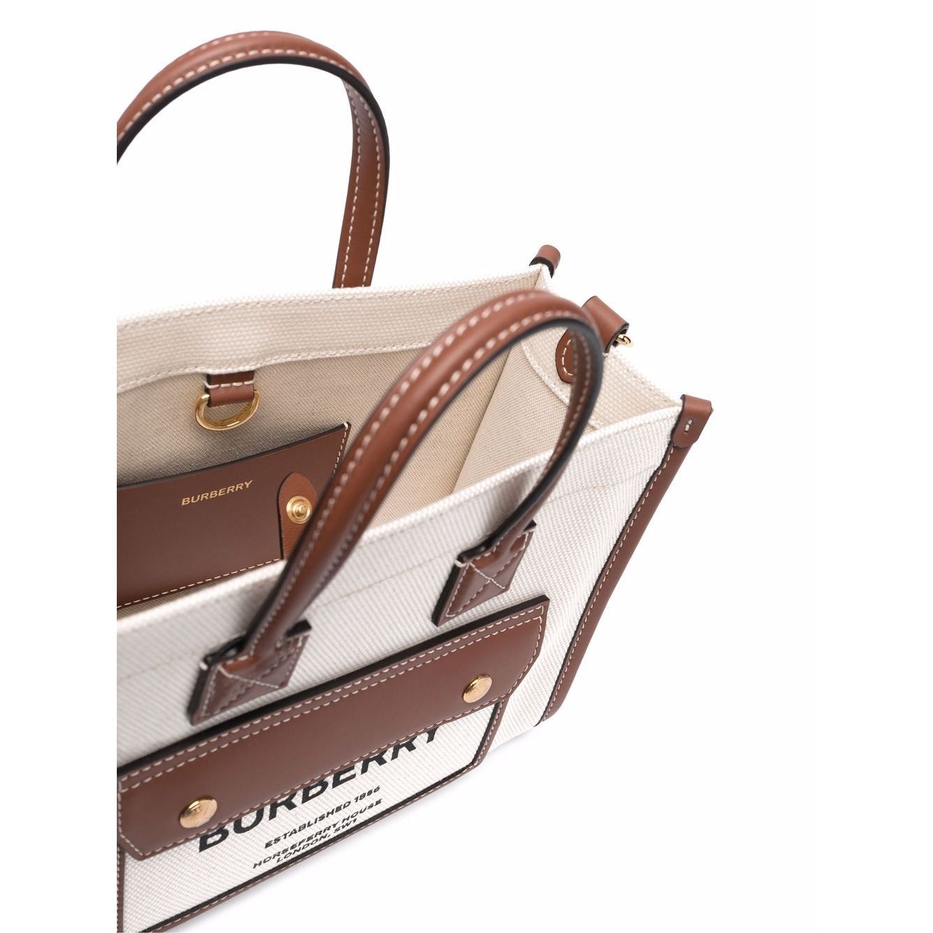 Front view with bag zipped and handles upright.