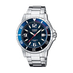 CASIO COLLECTION Mod. DIVER 200m NEOBRITE - BLUE wristwatch with stainless steel strap and water resistance up to 20 ATM.