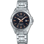 CASIO COLLECTION Mod. LADY DATE - BLACK. BRONZE INDEXES WATCHES