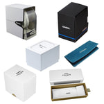 Assorted official Casio watch packaging boxes and cases