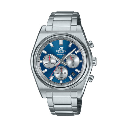 CASIO EDIFICE Mod. MOTORSPORT CHRONOGRAPH BLUE wristwatch with stainless steel strap, 40mm case, sapphire dial, quartz movement.