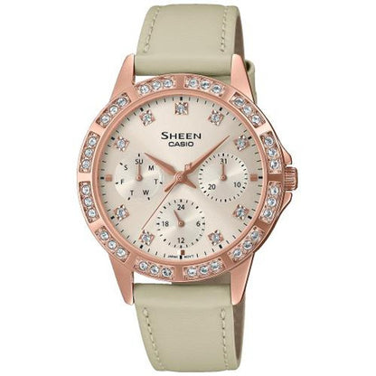 CASIO SHEEN Mod. LADY CRYSTAL LEATHER - CREAM ***SPECIAL PRICE*** WATCHES