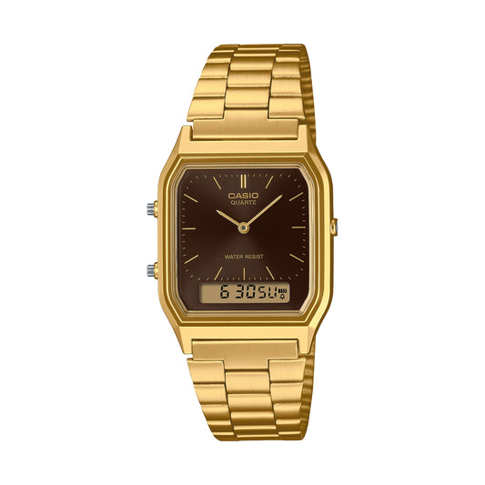 CASIO VINTAGE Mod. EDGY COLLECTION SUNRAY DIAL. GOLD - BLACK WATCHES