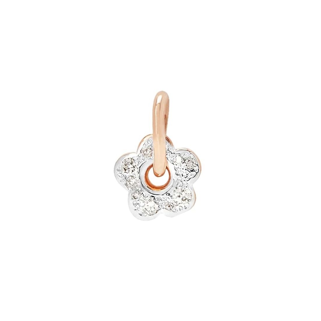 CHARMS DODO MOD. DMC3006FLOWSDB09R flower-shaped charm in gold and diamond details