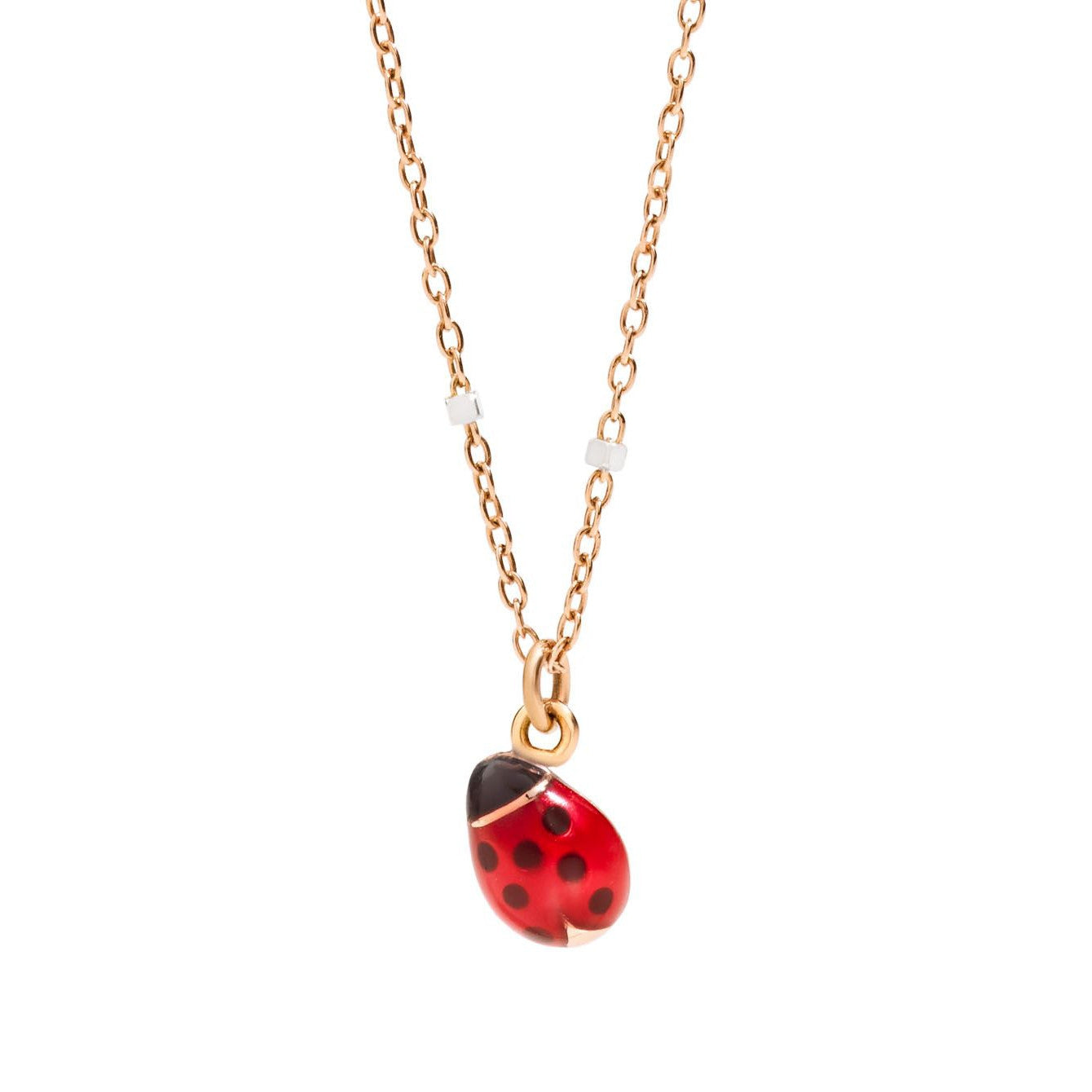 Gold chain necklace with ladybug pendant, COLLANE DODO MOD. DCB9001LADYXERO9R40.