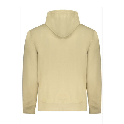 Calvin Klein Beige Cotton Men Sweater with hood, showcasing eco-friendly fashion and minimalist design in a sleek beige color.