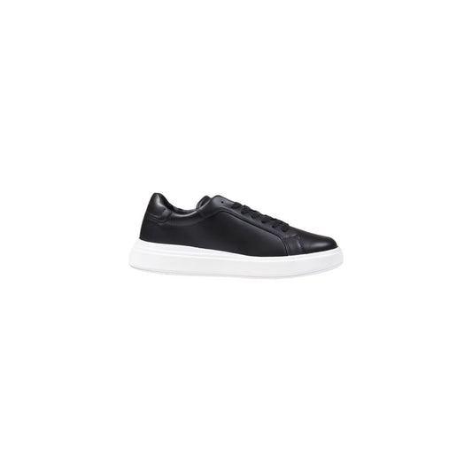 Calvin Klein Black Leather Sneaker, low-top lace-up design for men, made from high-quality leather, perfect for casual and versatile look.