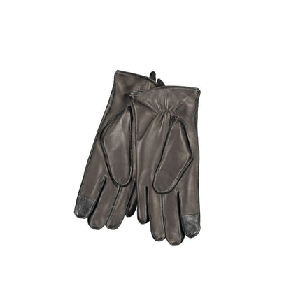 Calvin Klein Black Wool Glove with contrasting details and logo, luxury winter gloves.