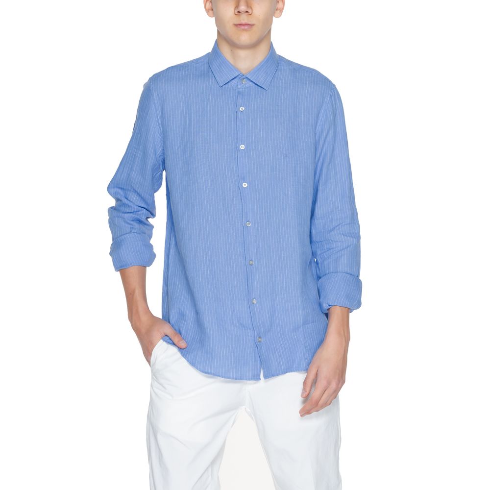 Calvin Klein Blue Linen Dress Shirt