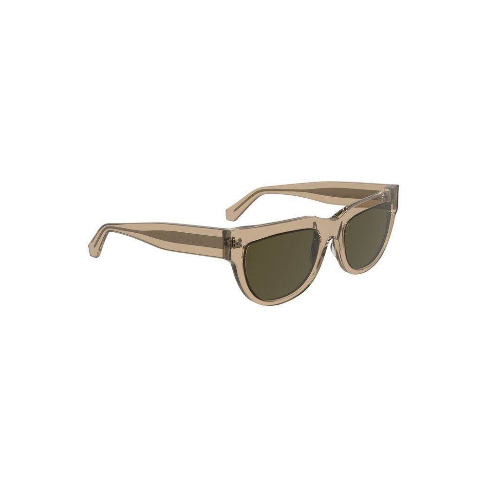 Calvin Klein Brown Acetate Women Sunglasses with square lenses and chic frames, perfect for a fashion-forward look.